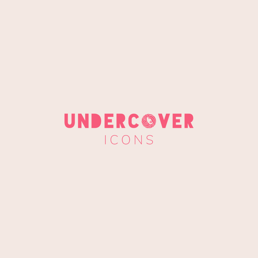Undercover Icons logo in bright pink and blush