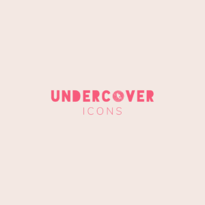 Undercover Icons logo in bright pink and blush