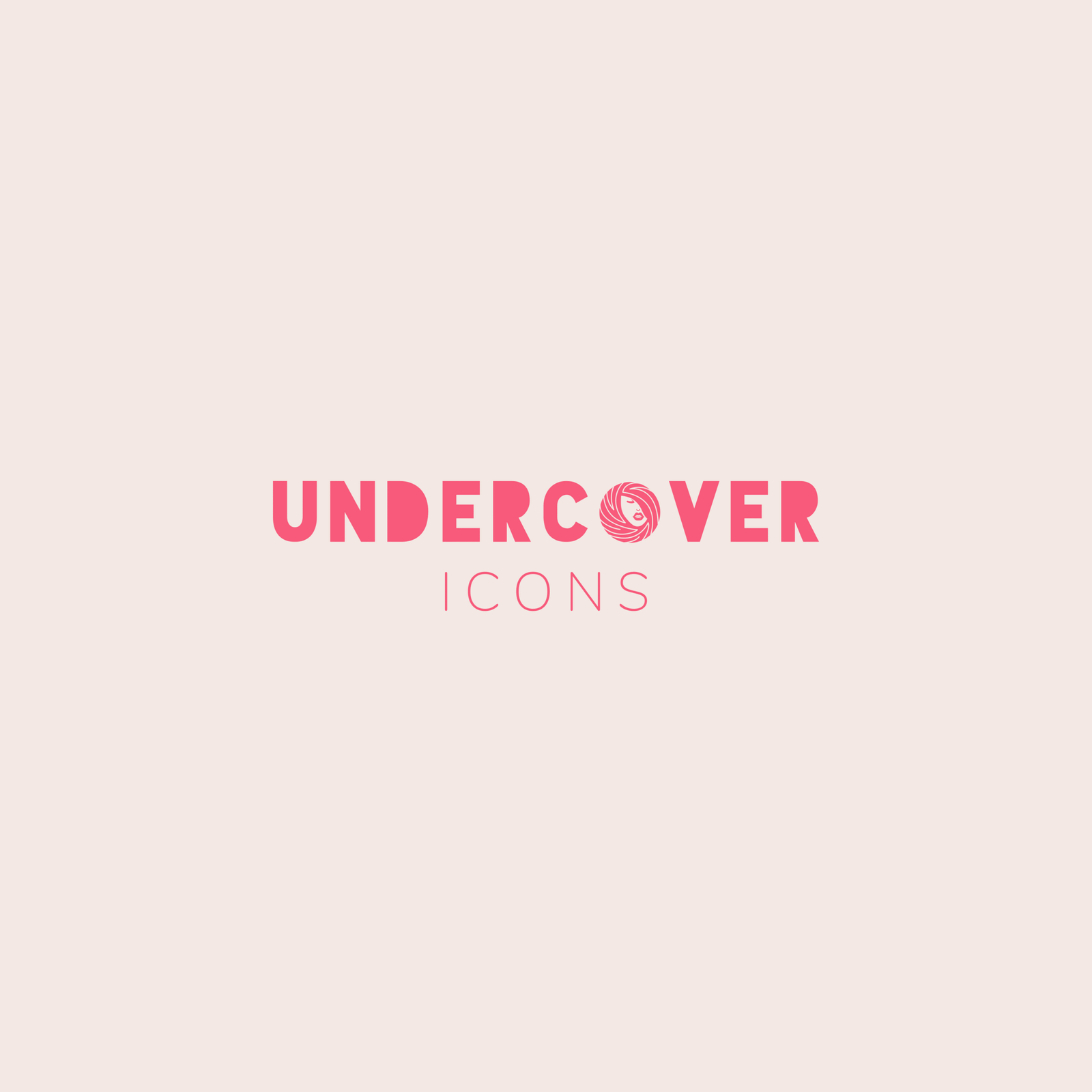 Undercover Icons logo in bright pink and blush